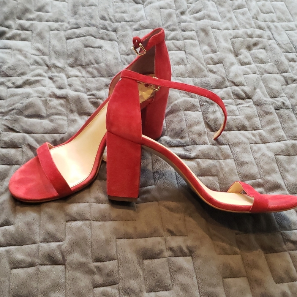 Red suede shoes